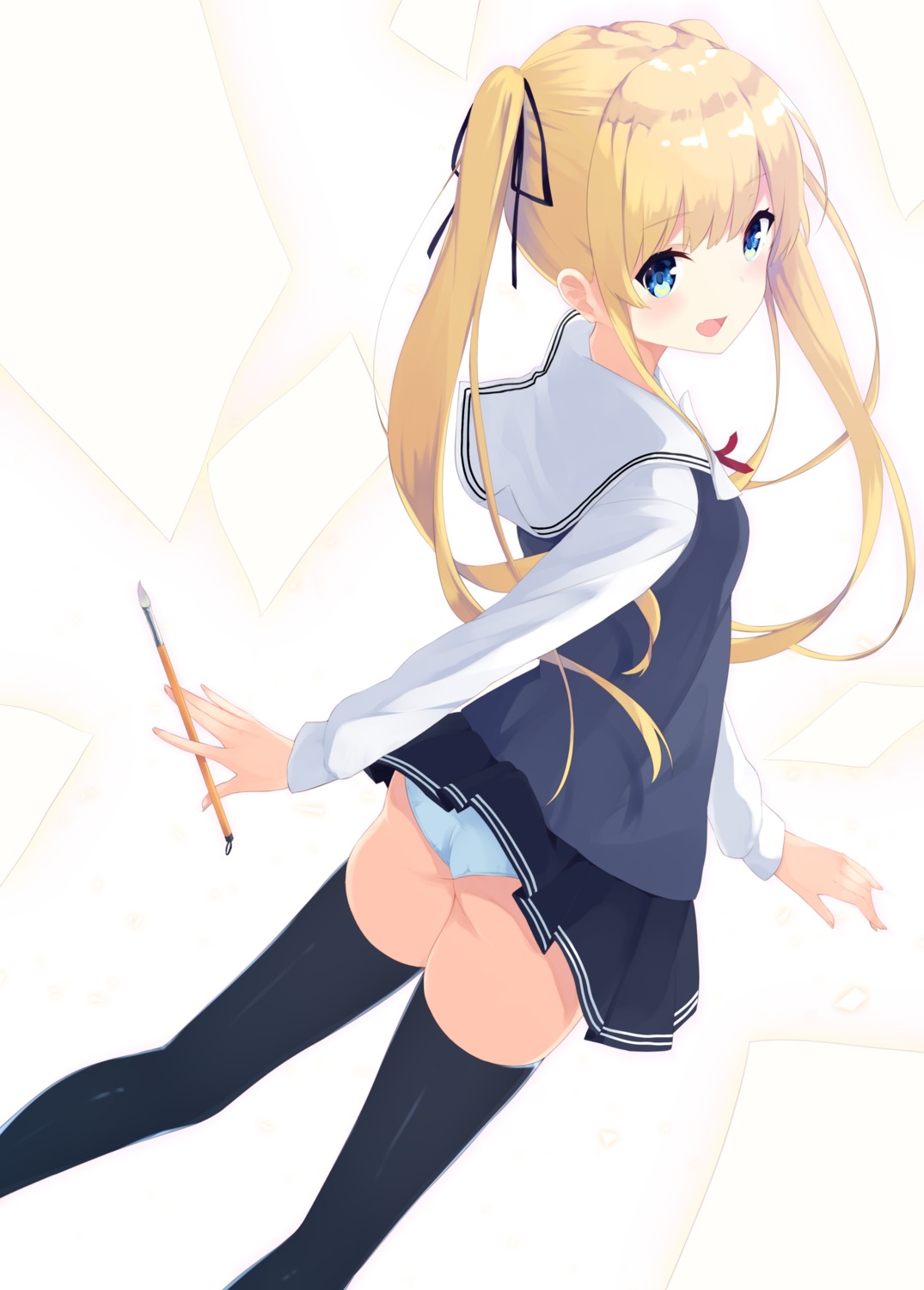 ass pantsu saenai_heroine_no_sodatekata sawamura_spencer_eriri seifuku skirt_lift thighhighs