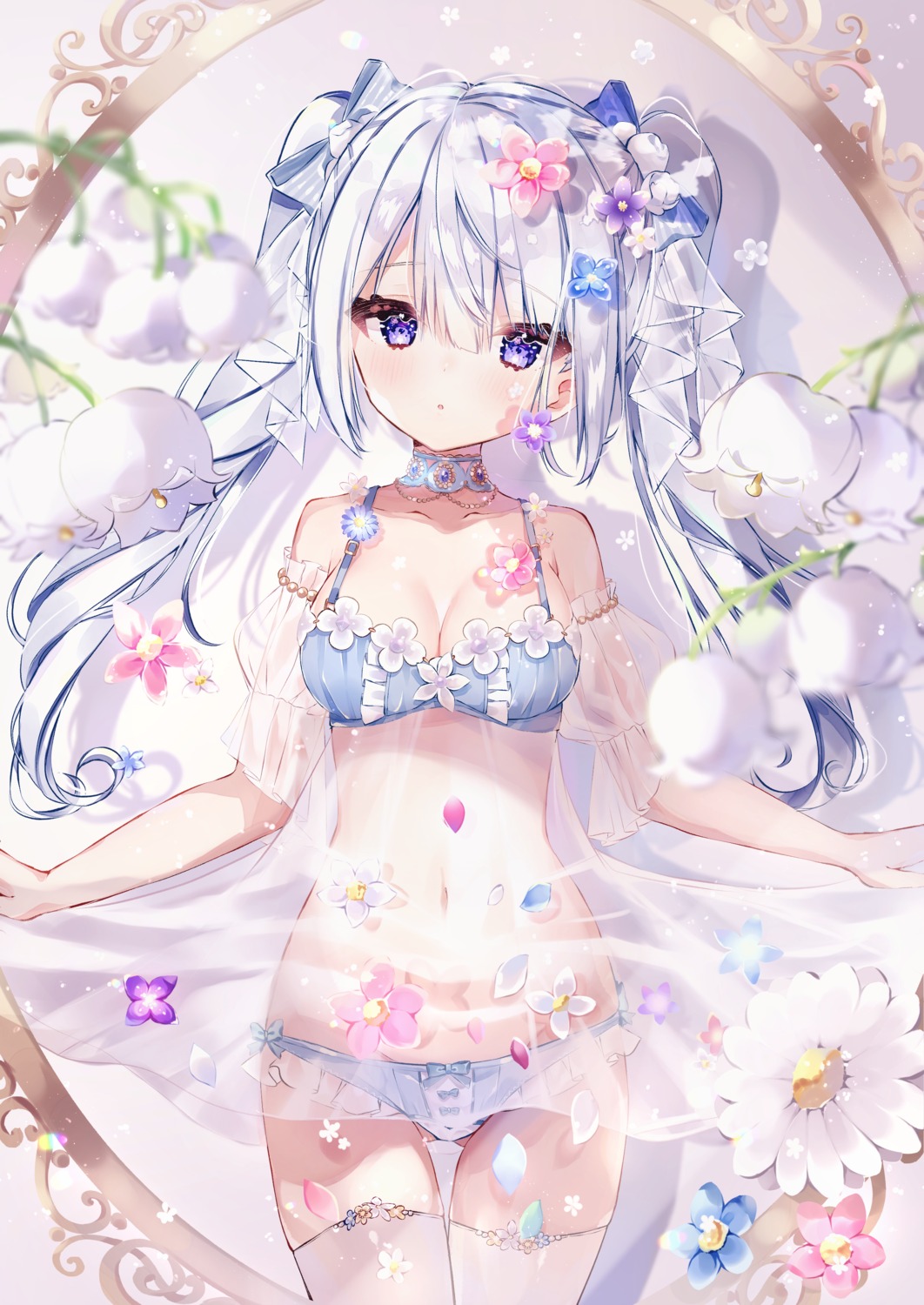 bra lingerie macomick pantsu see_through skirt_lift thighhighs