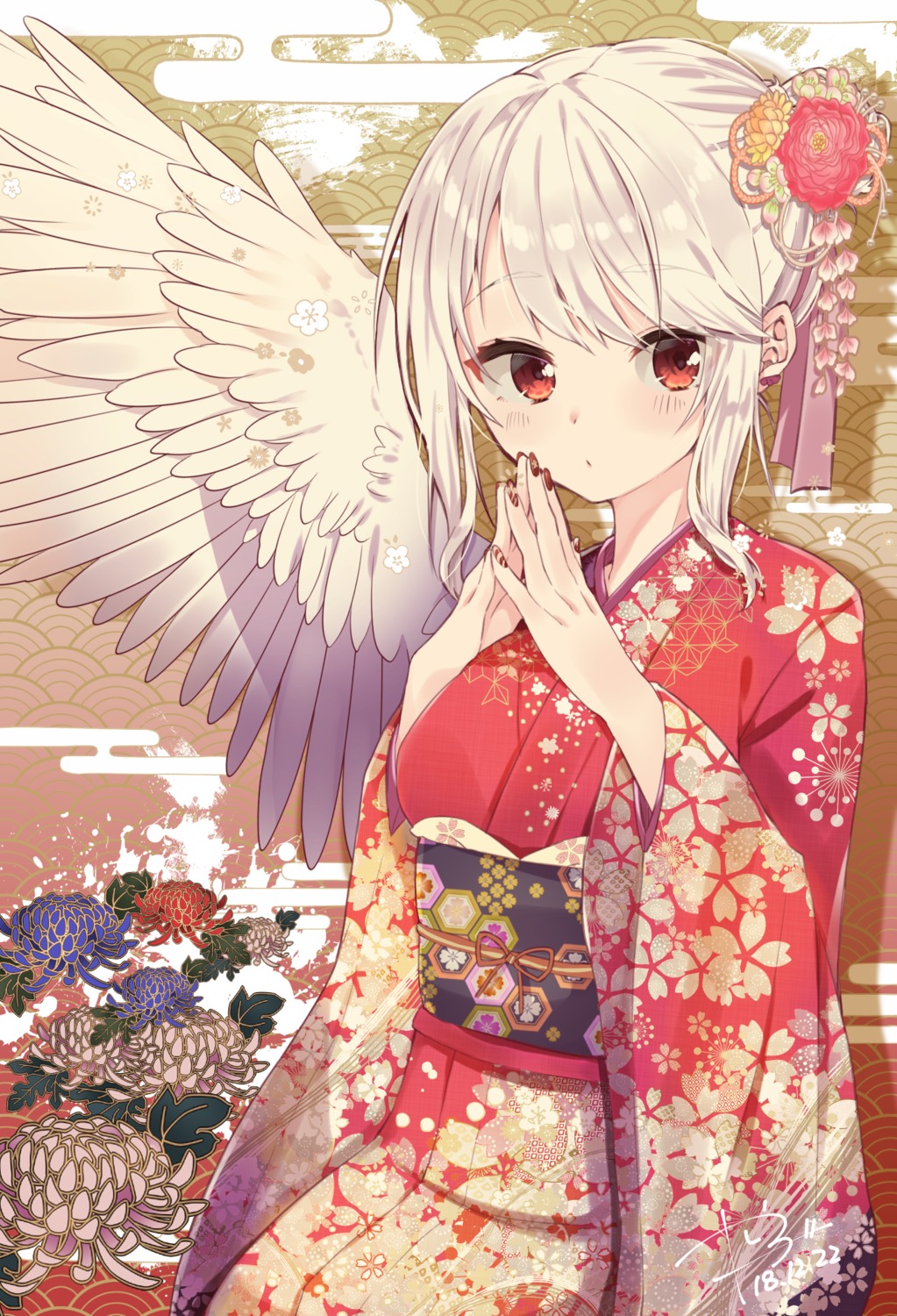 abe_suke breast_hold kimono kishin_sagume touhou