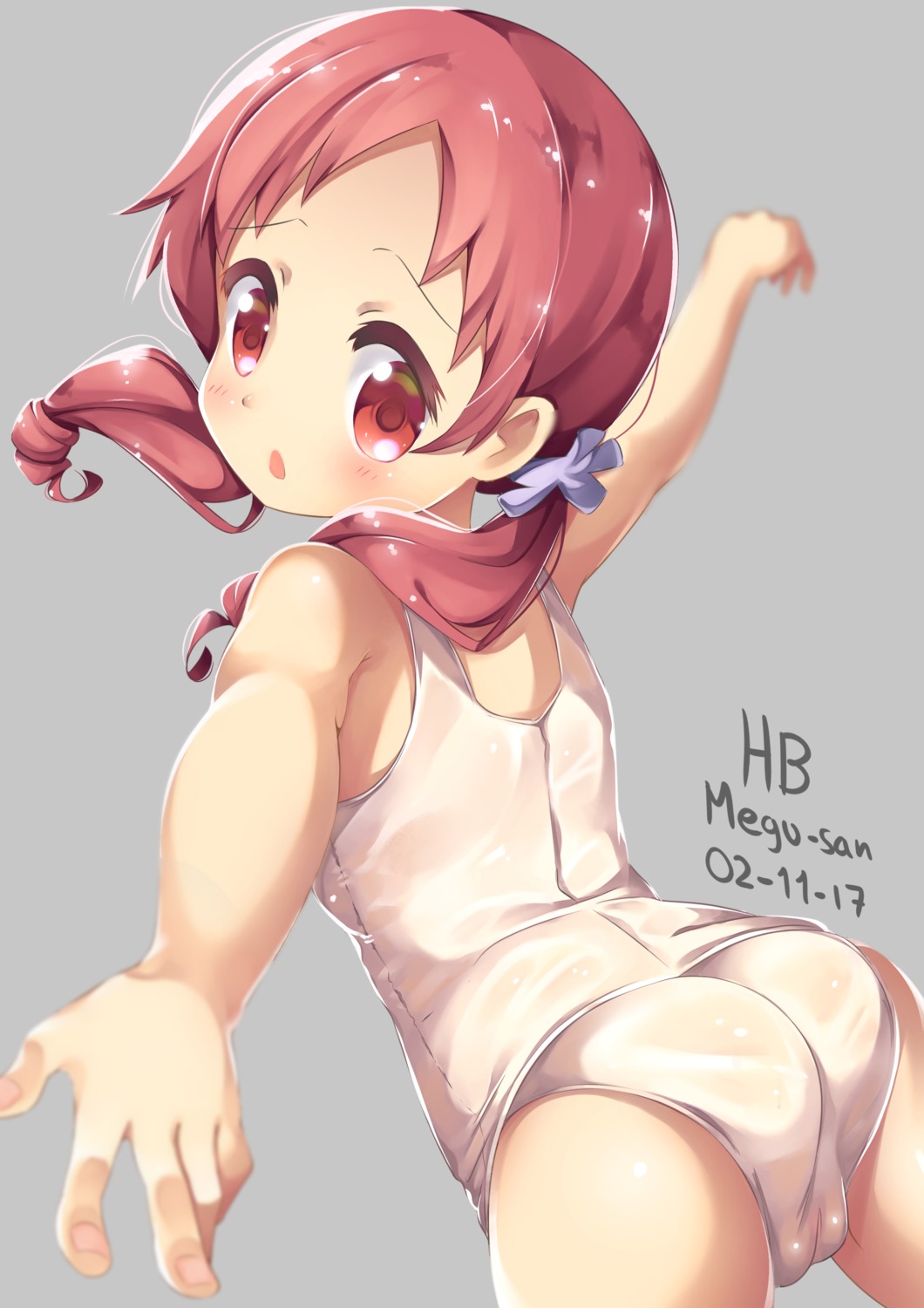 ass cameltoe gochuumon_wa_usagi_desu_ka? gorudazo loli natsu_megumi school_swimsuit see_through swimsuits wet_clothes