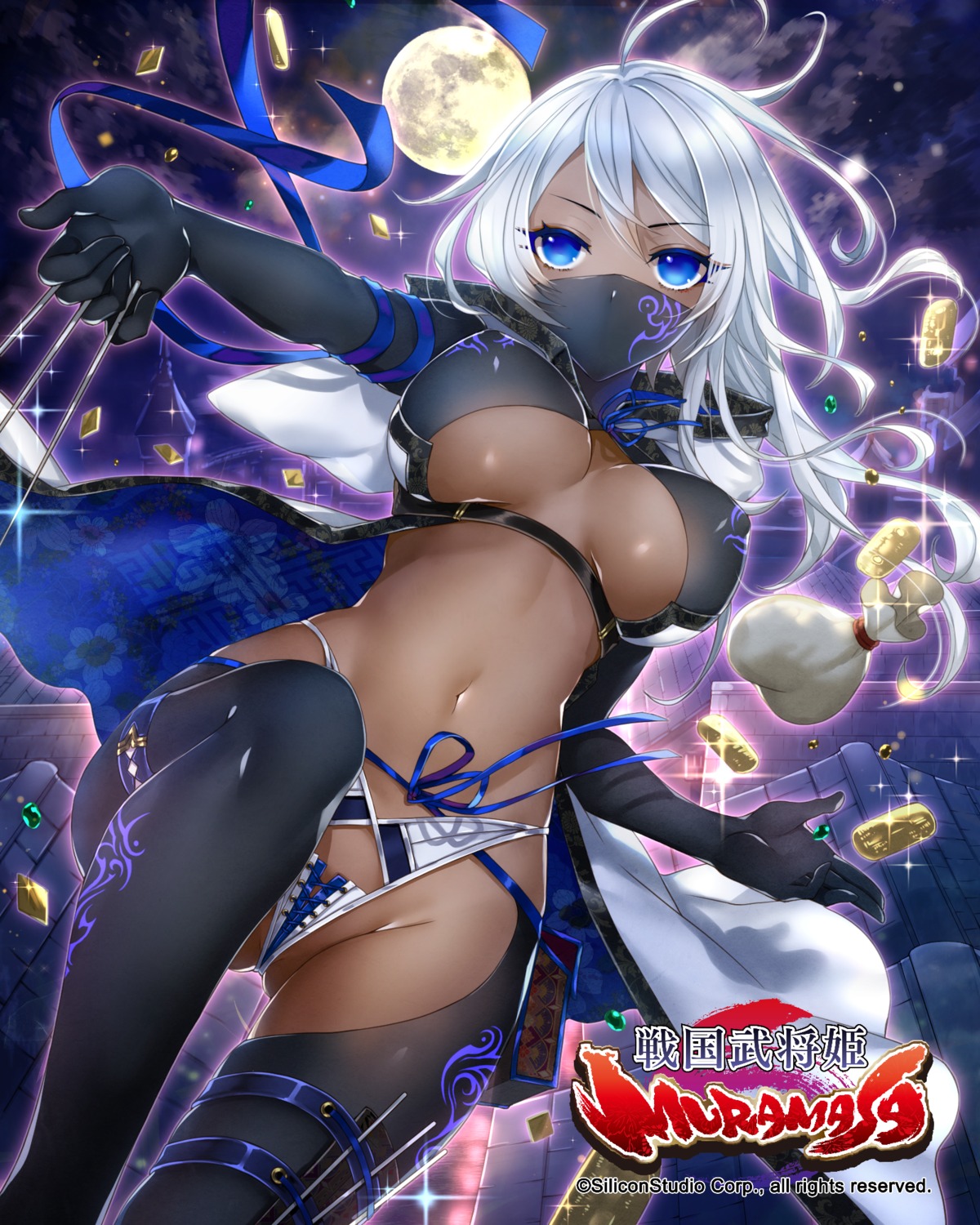 apt bikini_armor erect_nipples garter sengoku_bushouki_muramasa thong underboob weapon