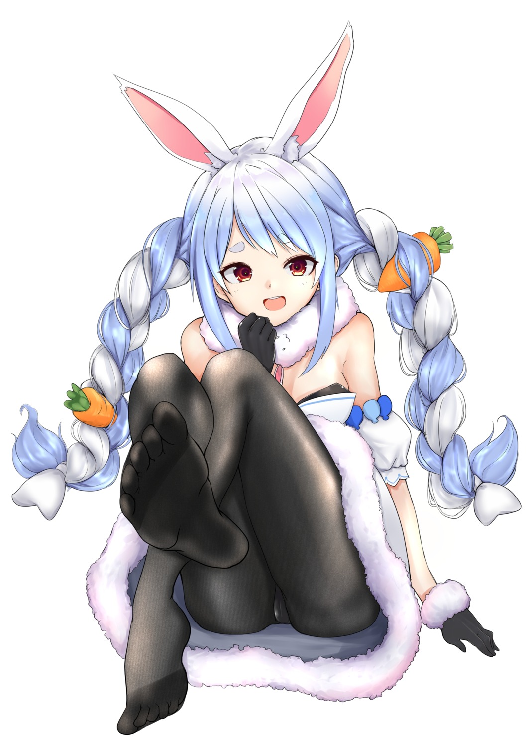 animal_ears bunny_ears bunny_girl creid feet hololive pantyhose usada_pekora