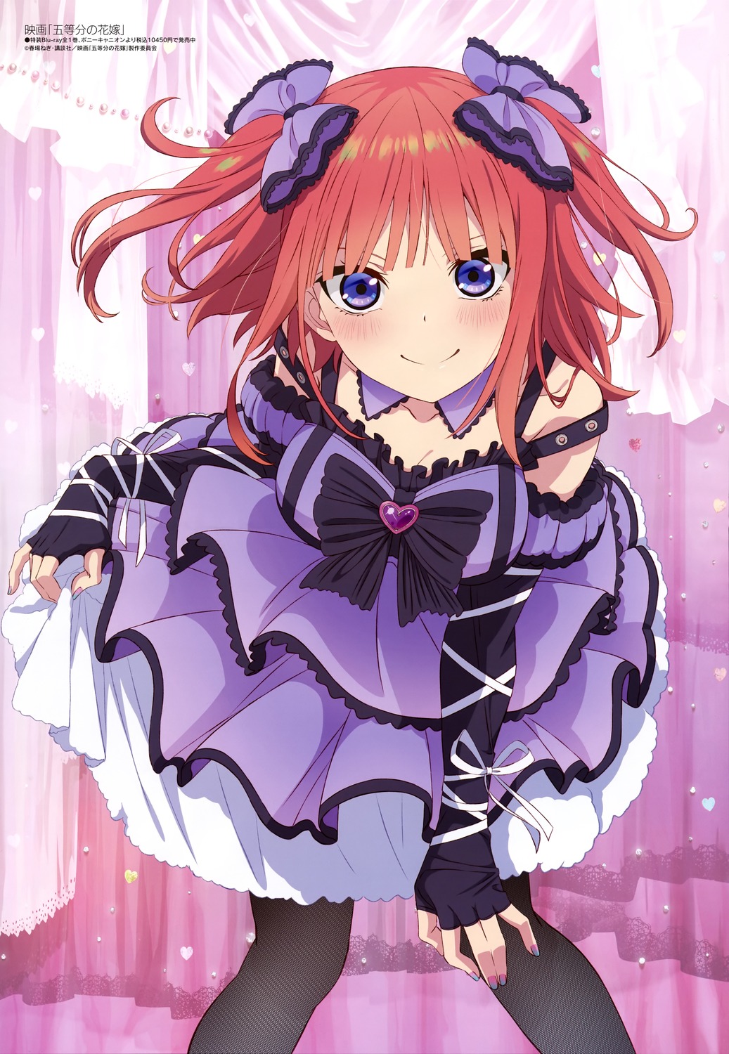 5-toubun_no_hanayome cleavage dress gothic_lolita lolita_fashion nakano_nino pantyhose skirt_lift