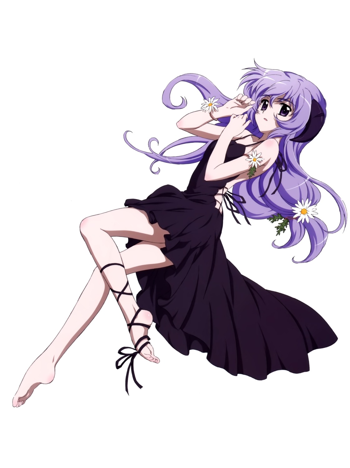 dress feet hanyuu higurashi_no_naku_koro_ni horns sakai_kyuuta