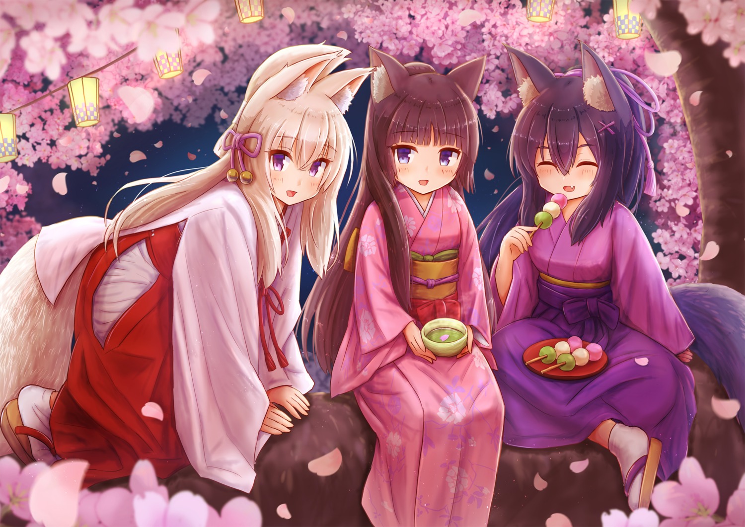 animal_ears iroha_(iroha_matsurika) japanese_clothes kitsune miko nekomimi tail yukata