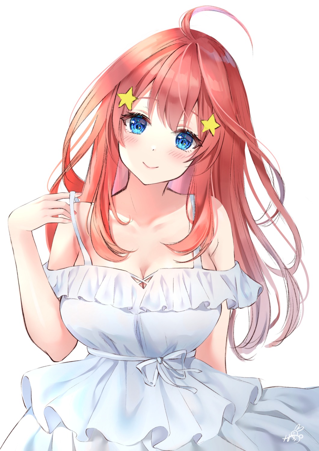 5-toubun_no_hanayome cleavage dress mizukanayuki nakano_itsuki summer_dress