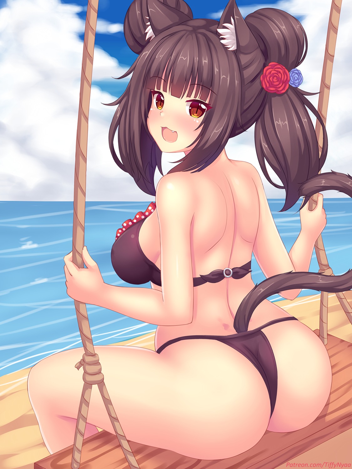 animal_ears ass bikini chocola fast-runner-2024 nekopara swimsuits tail thong