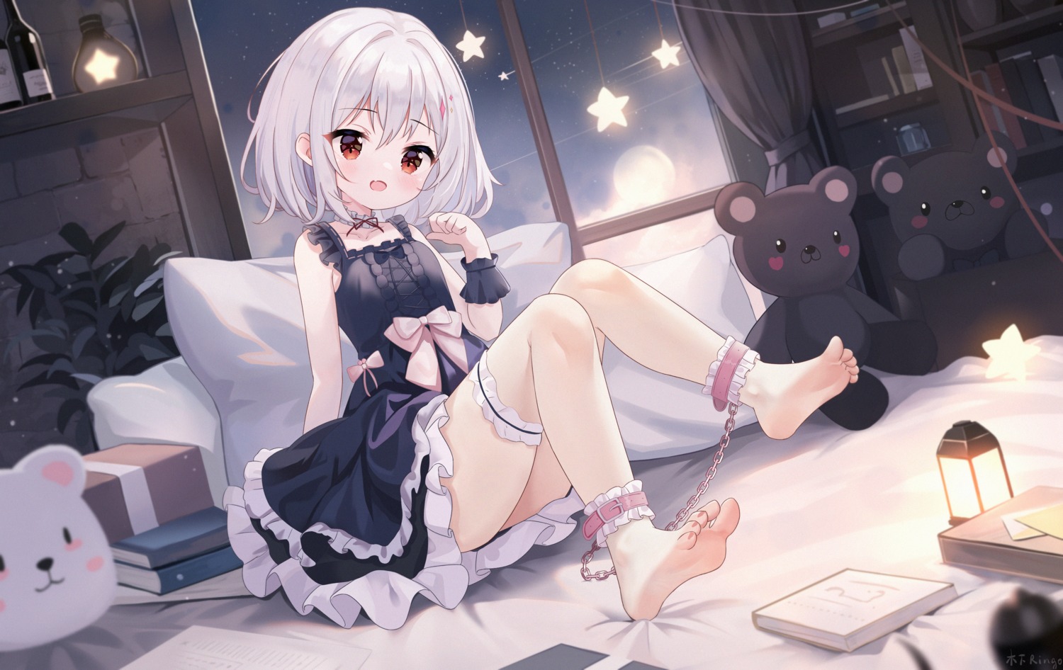 bondage dress feet garter kinoshita_ringo_(ryve5758) loli skirt_lift