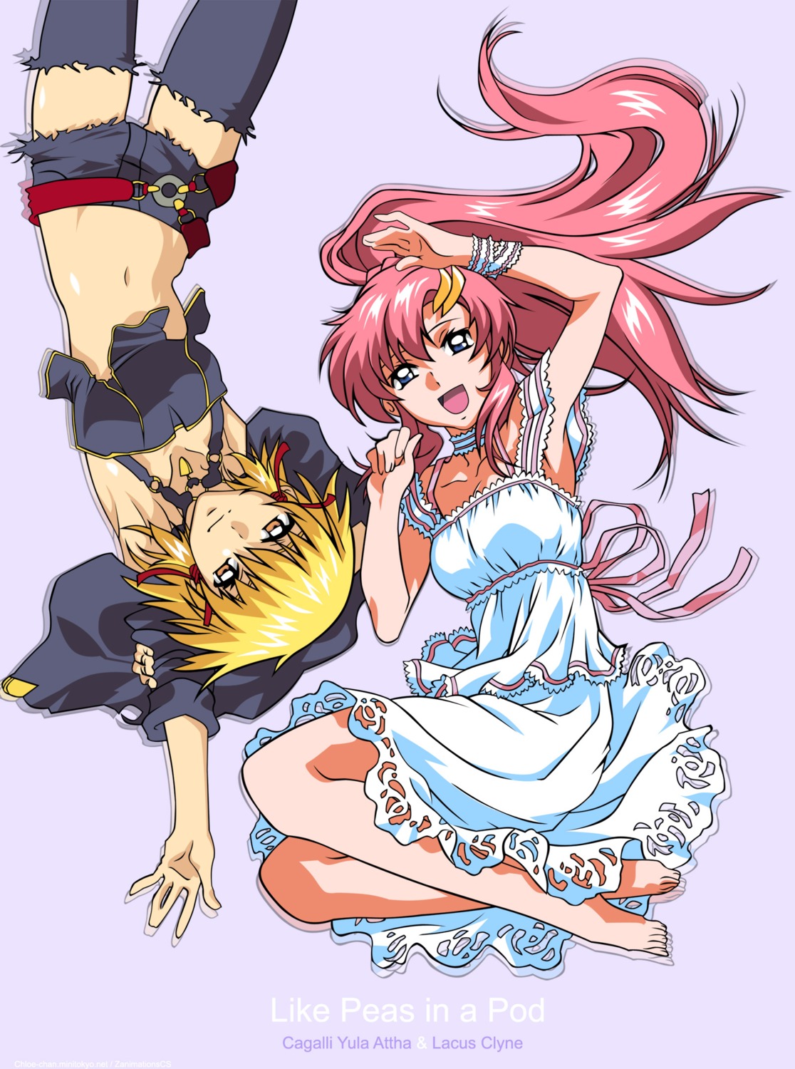 cagalli_yula_athha dress gundam gundam_seed lacus_clyne