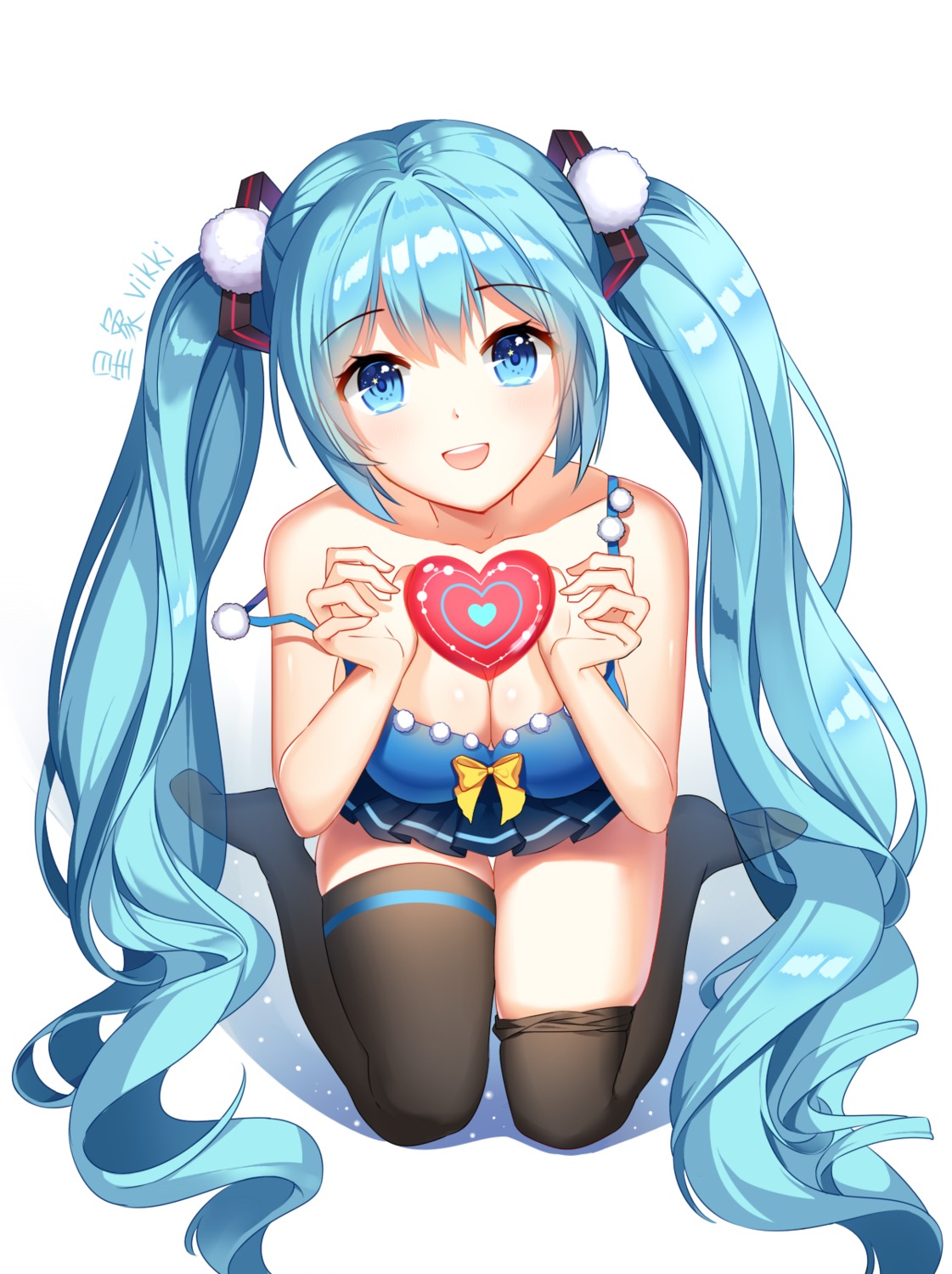 cleavage hatsune_miku thighhighs vocaloid xingxiang_senlin