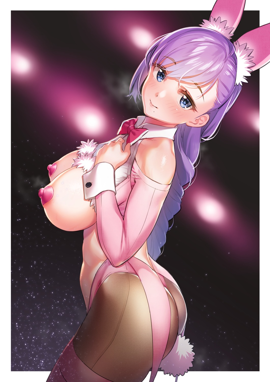 animal_ears areola ass breasts bunny_ears bunny_girl no_bra ogre_craft pantyhose pasties tail thighhighs