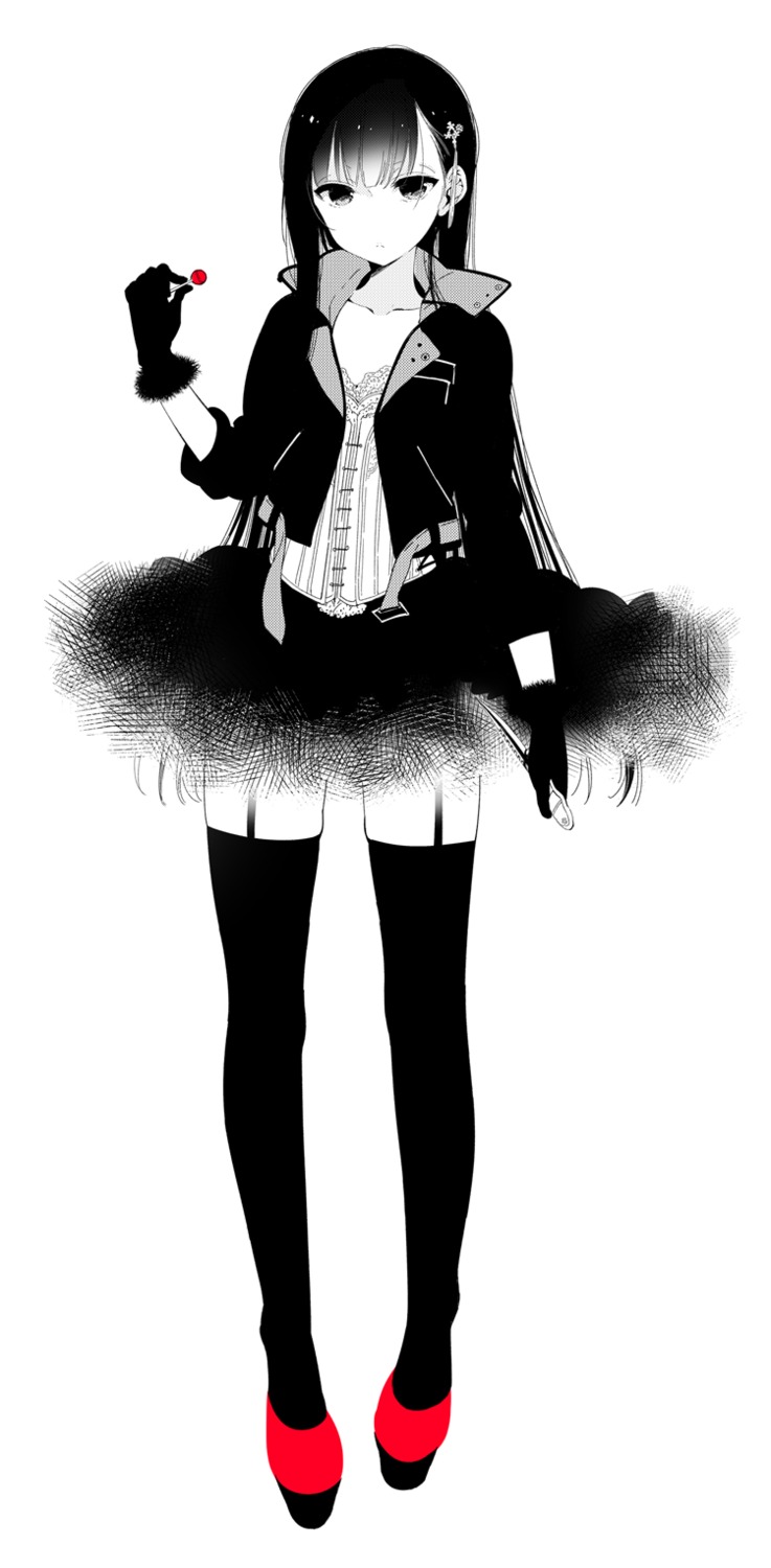 monochrome sakiyo_cake stockings thighhighs trap