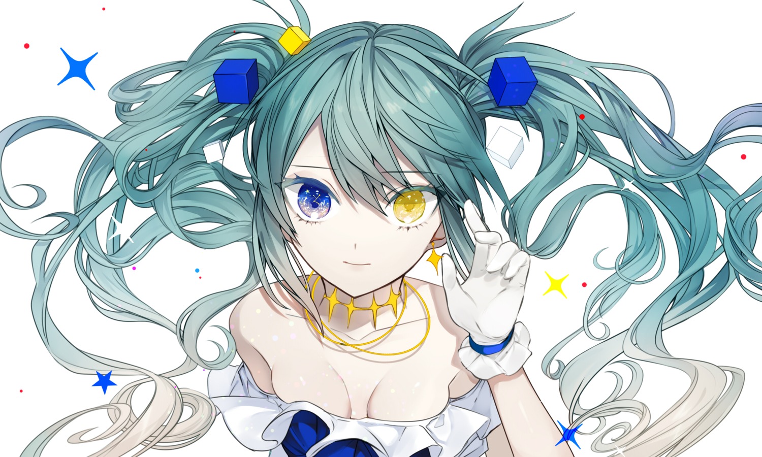 daimaou_ruaeru hatsune_miku heterochromia vocaloid