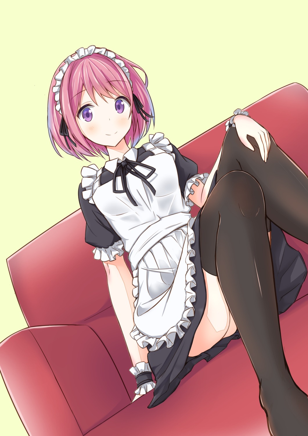 maid megurumiru thighhighs