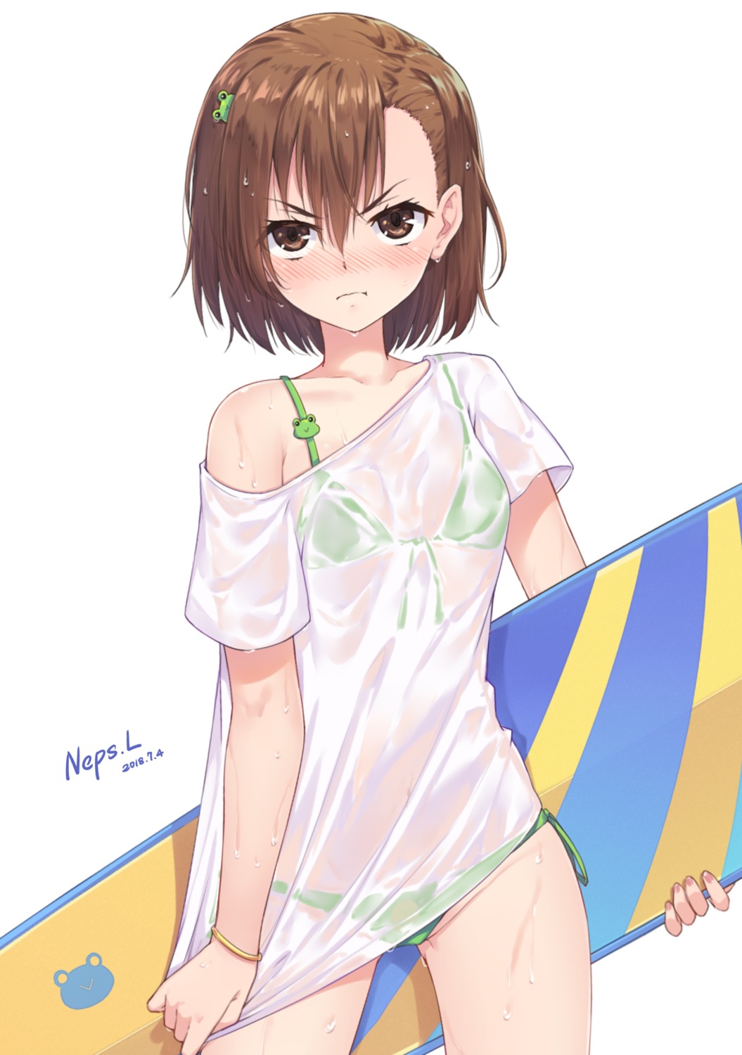 bikini misaka_mikoto neps-l see_through swimsuits toaru_kagaku_no_railgun toaru_majutsu_no_index upscaled wet wet_clothes