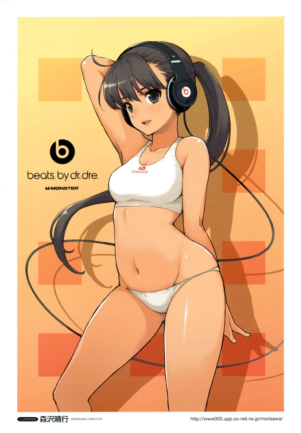 bikini headphones morisawa_haruyuki swimsuits