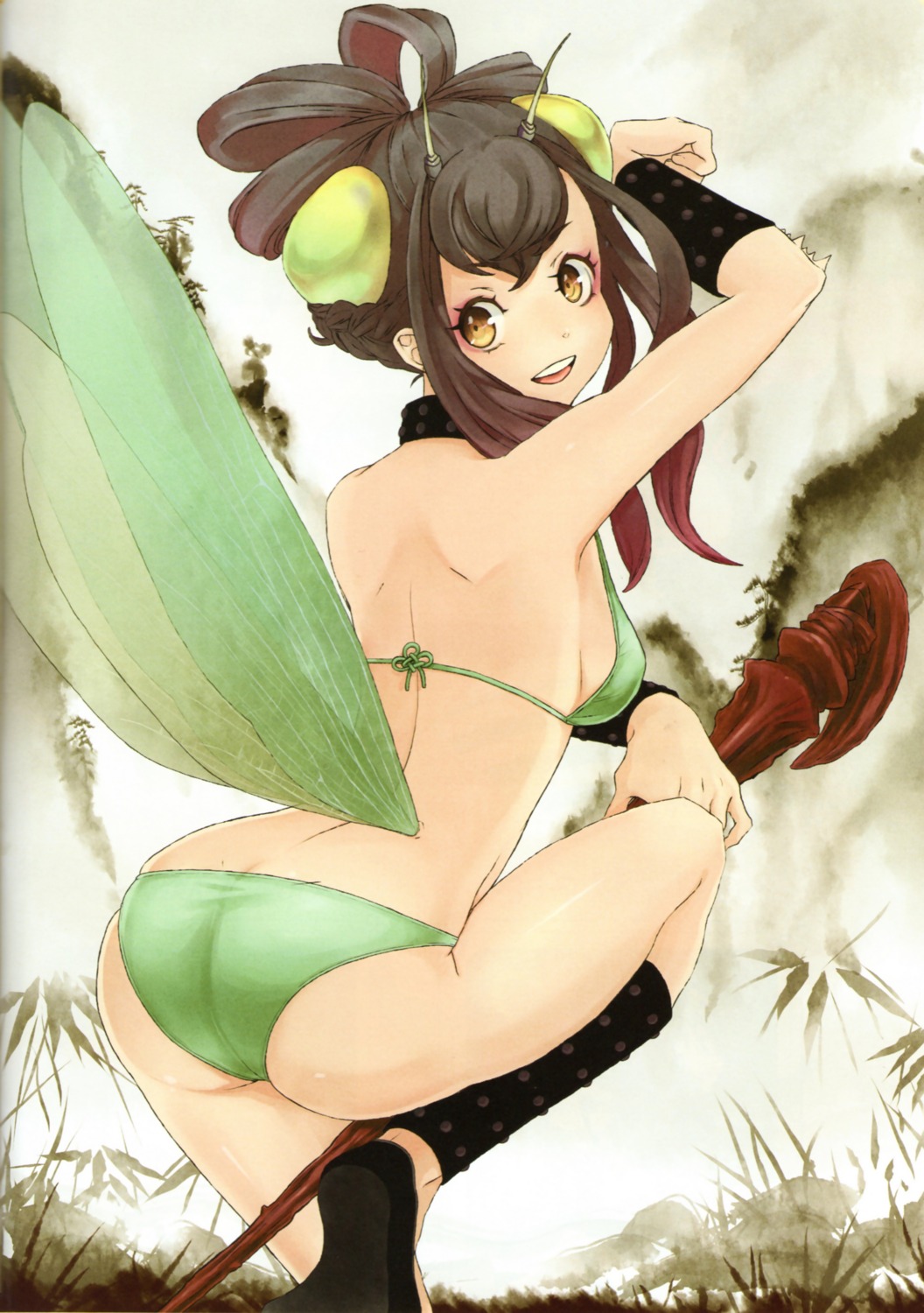 ass bikini fairy genkai_tokki_monster_monpiece swimsuits tagme weapon wings