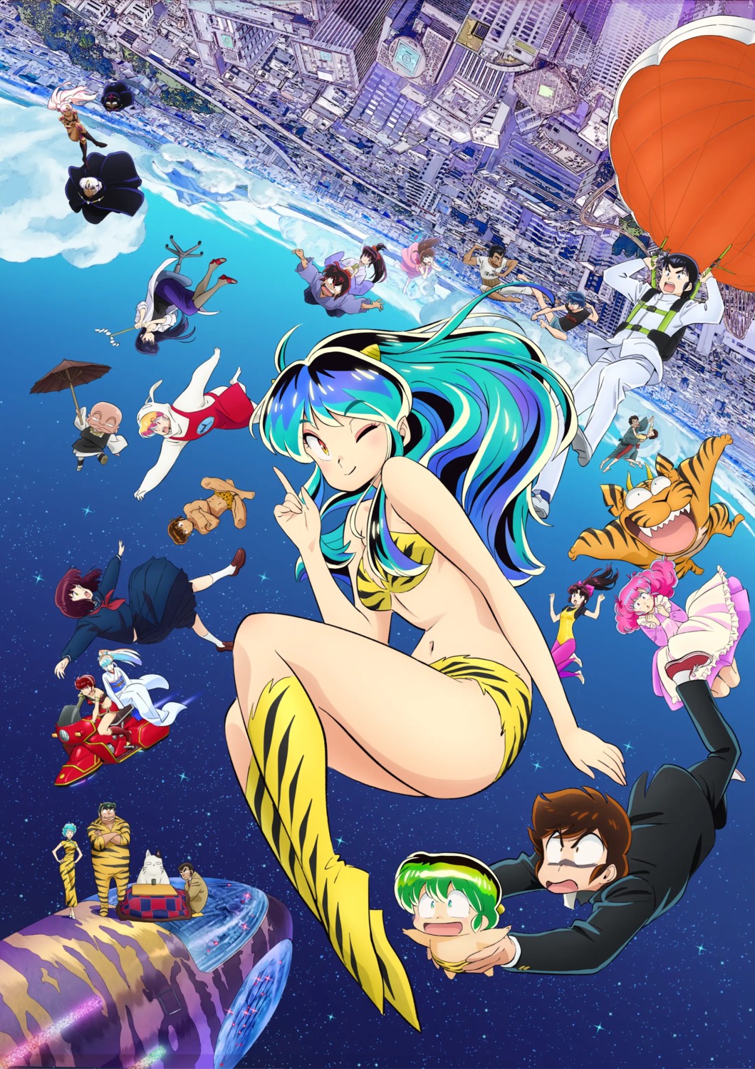 bikini horns japanese_clothes kimono leotard lum pointy_ears seifuku swimsuits tagme thong umbrella urusei_yatsura