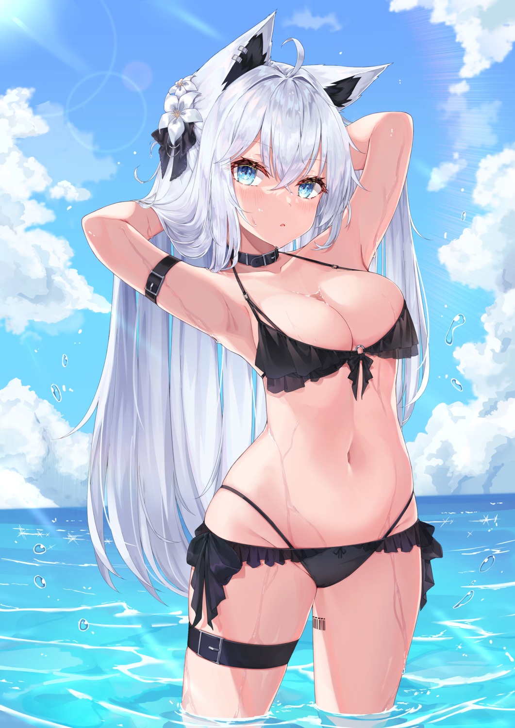 animal_ears bikini garter swimsuits tattoo wet yeosi