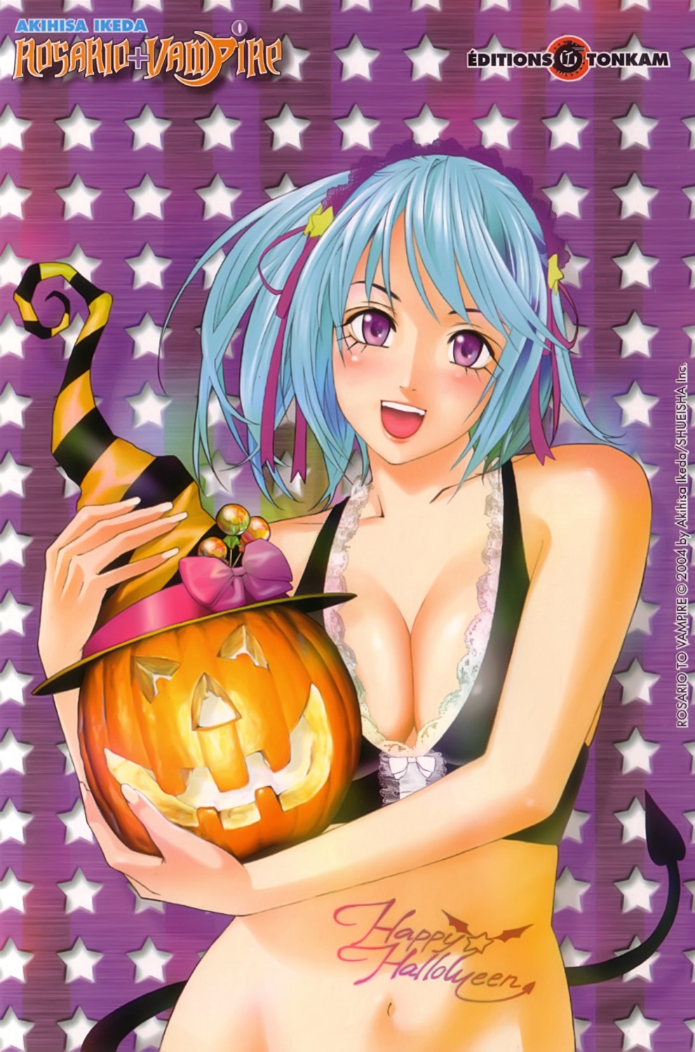 cleavage halloween kurono_kurumu rosario_+_vampire tail