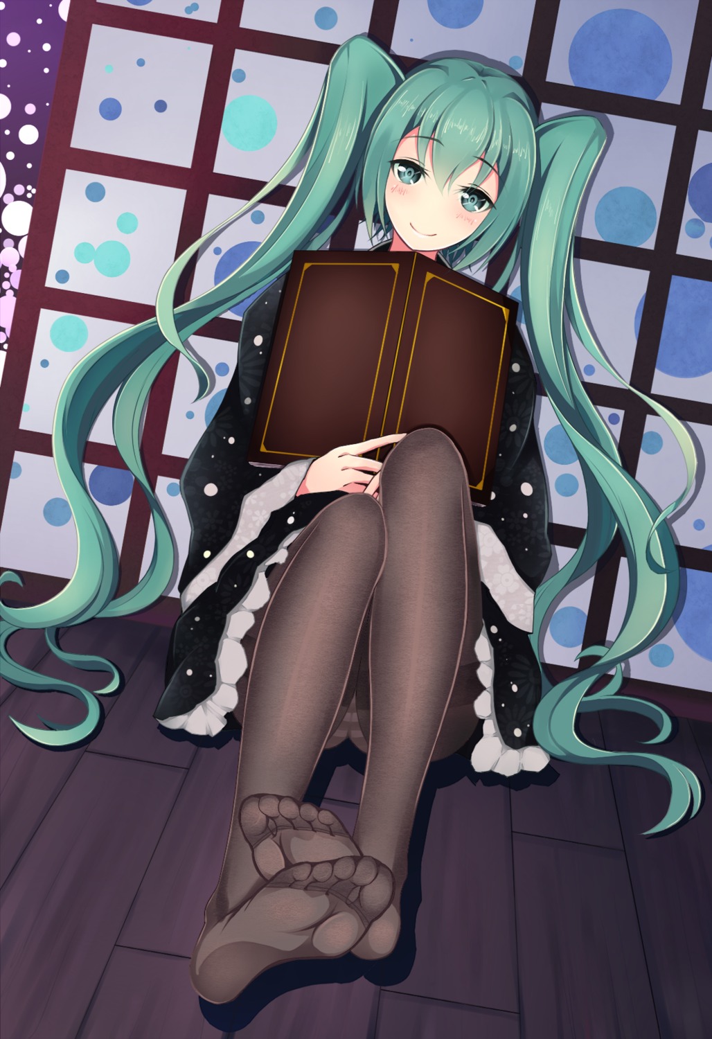 dress feet hatsune_miku lucky_lcr pantsu pantyhose see_through shimapan vocaloid