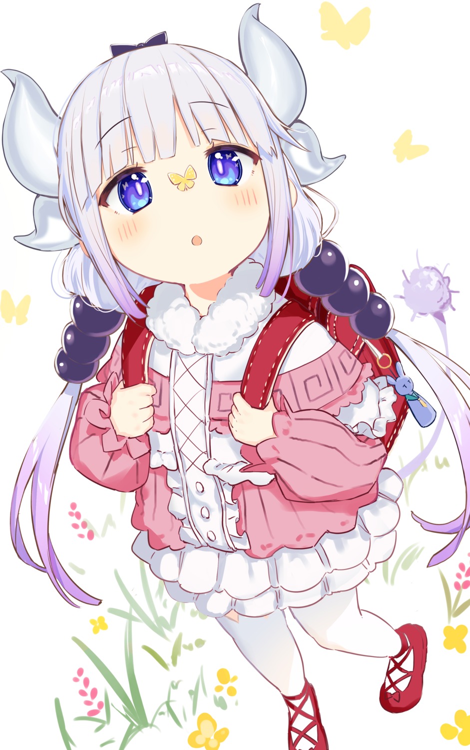 horns kanna_kamui kobayashi-san_chi_no_maid_dragon tail thighhighs tsubameno