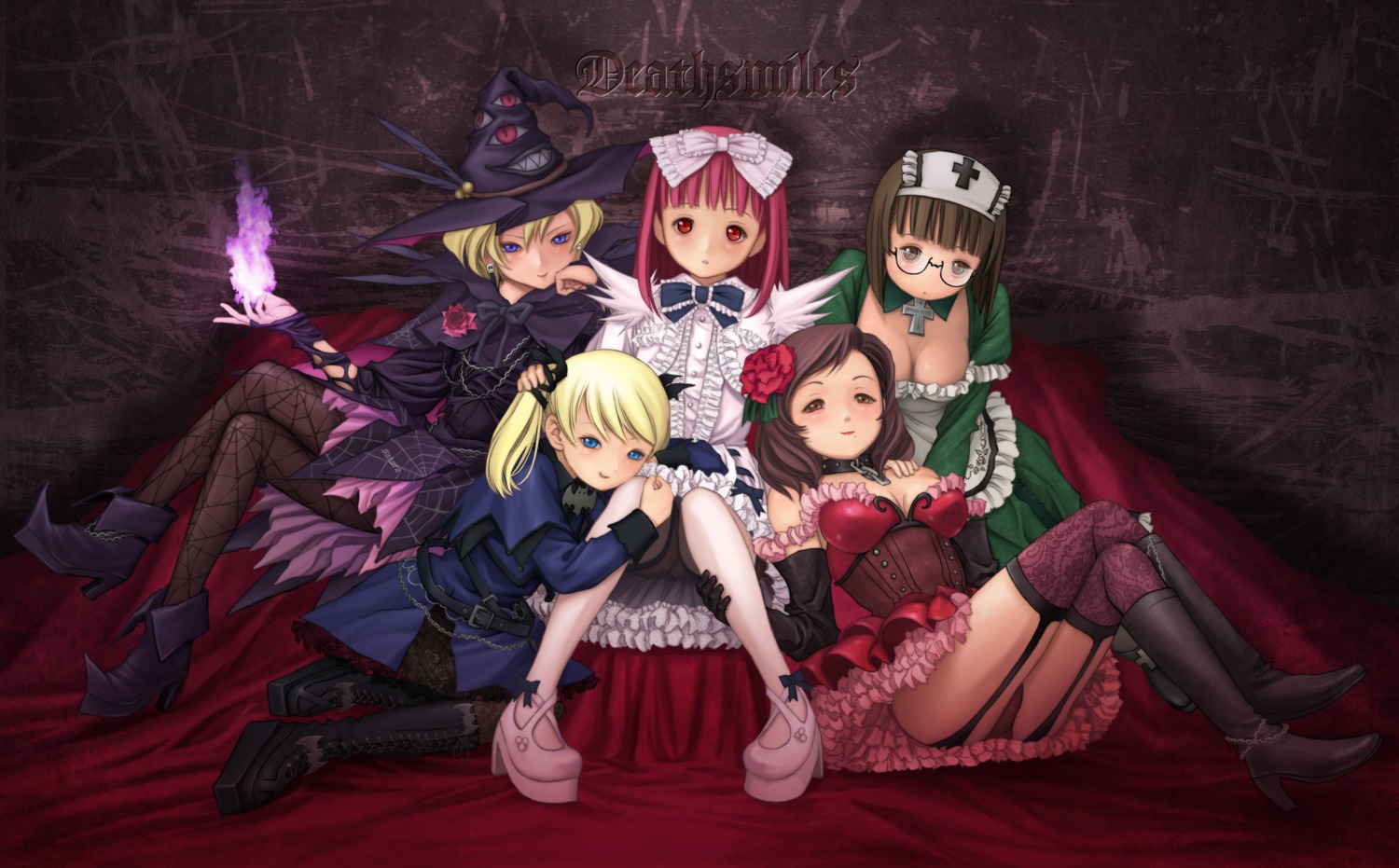 casper cleavage deathsmiles dress follet inoue_junya megane nurse pantsu roza sakyura stockings thighhighs windia witch