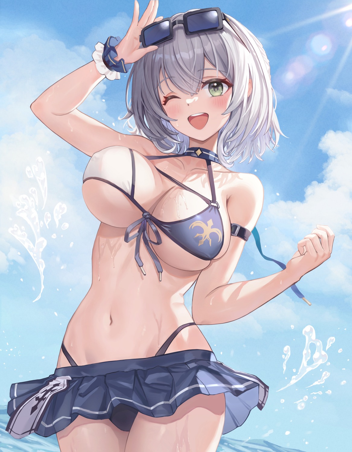 bikini hololive megane senkou_noah shirogane_noel swimsuits