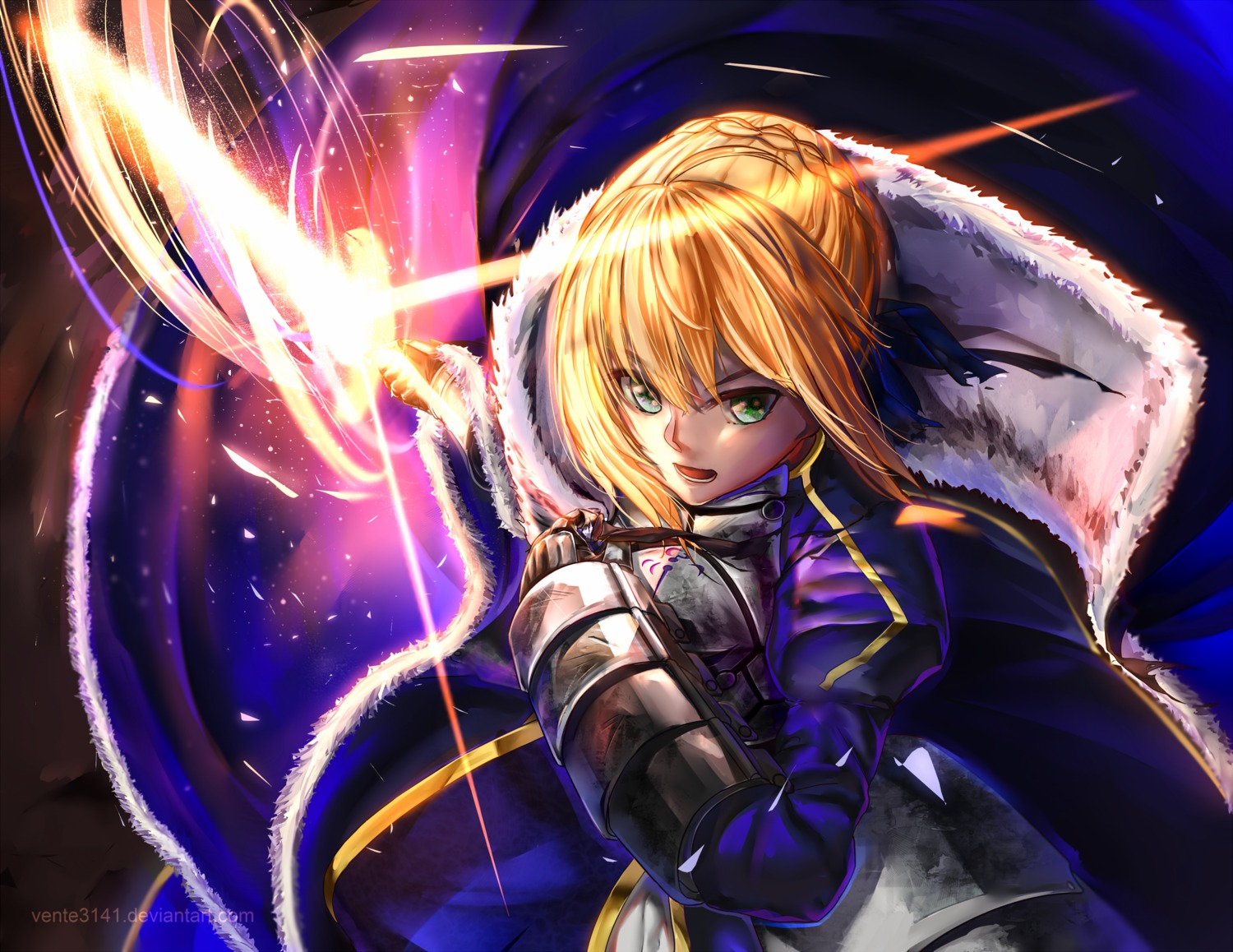 armor artoria_pendragon_(fate) fate/grand_order fate/stay_night official_watermark sword vente3141
