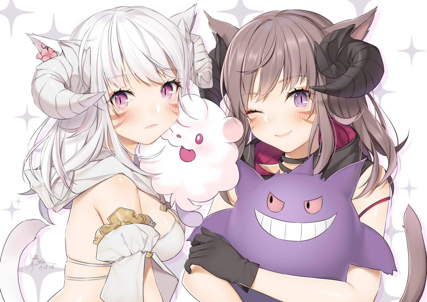 animal_ears final_fantasy final_fantasy_xiv horns miqo'te tail yana_mori