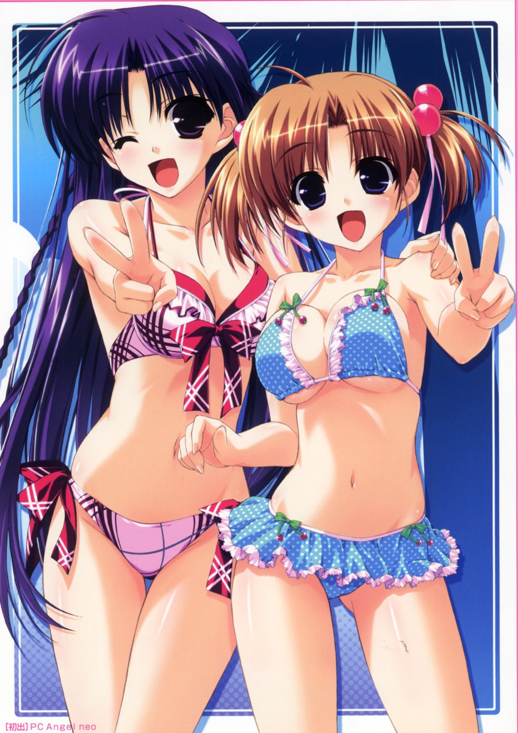 amatsumi_sora_ni! bikini bleed_through cleavage kanzaki_miyu shintarou swimsuits tobari_chisa underboob