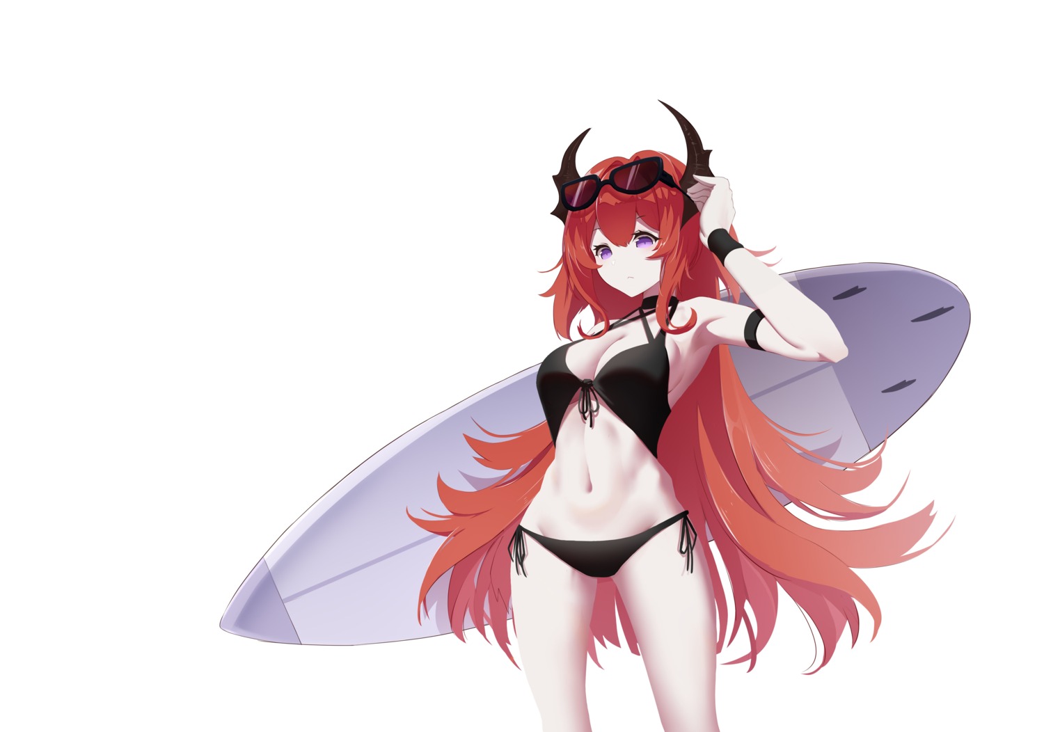 arknights bikini horns huizhiyin megane surtr_(arknights) swimsuits