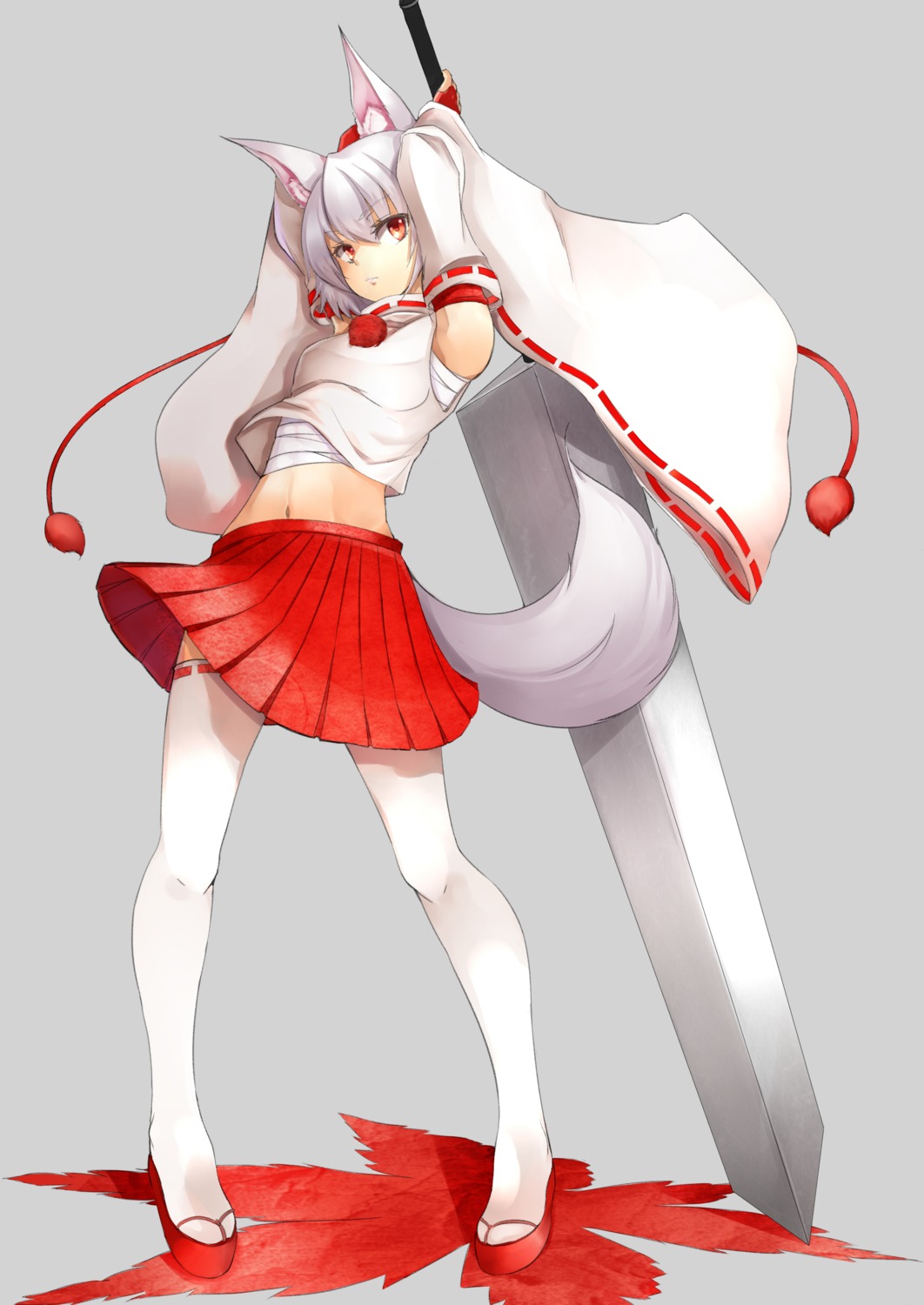 animal_ears asya inubashiri_momiji sword tail thighhighs touhou