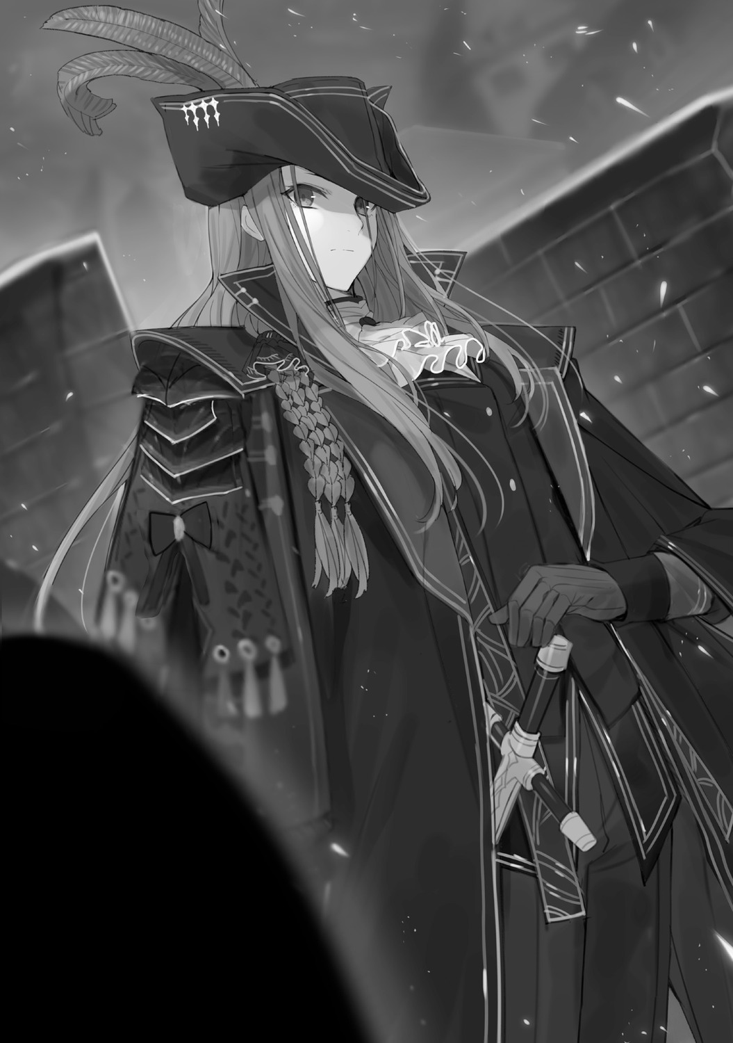 kage_no_jitsuryokusha_ni_naritakute! mary_(kage_no_jitsuryokusha_ni_naritakute!) monochrome sword touzai uniform