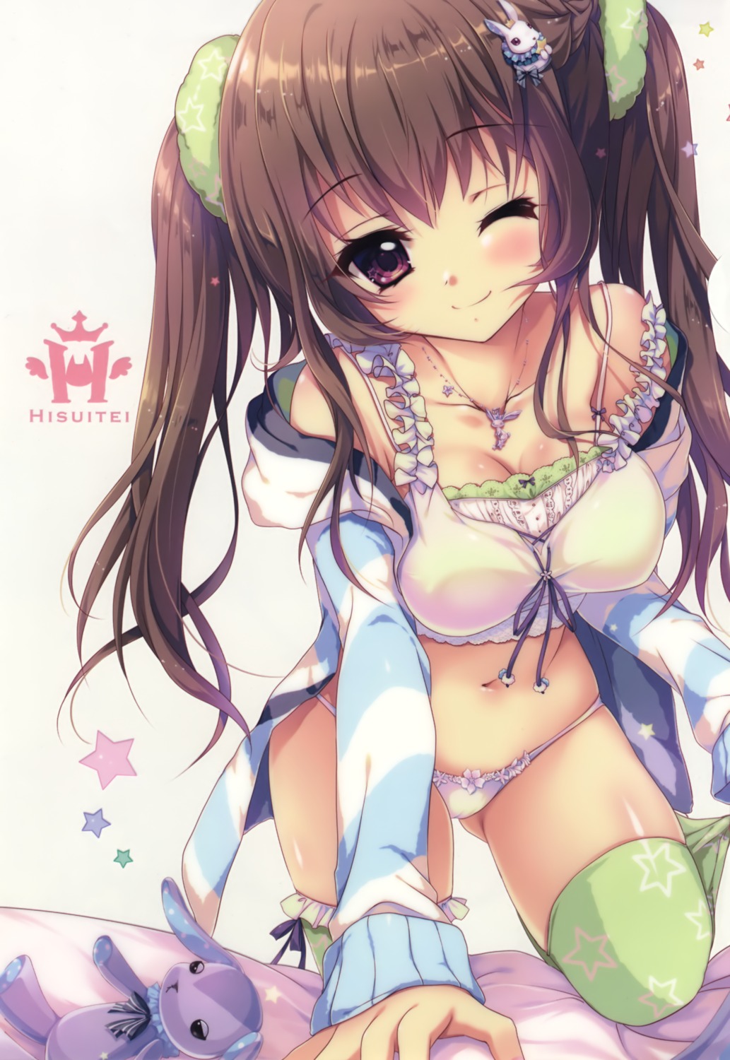 cameltoe cleavage hisuitei izumi_tsubasu pantsu thighhighs