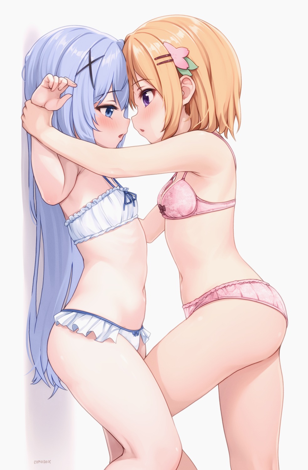 bra comodomodo gochuumon_wa_usagi_desu_ka? hoto_cocoa kafuu_chino loli pantsu yuri