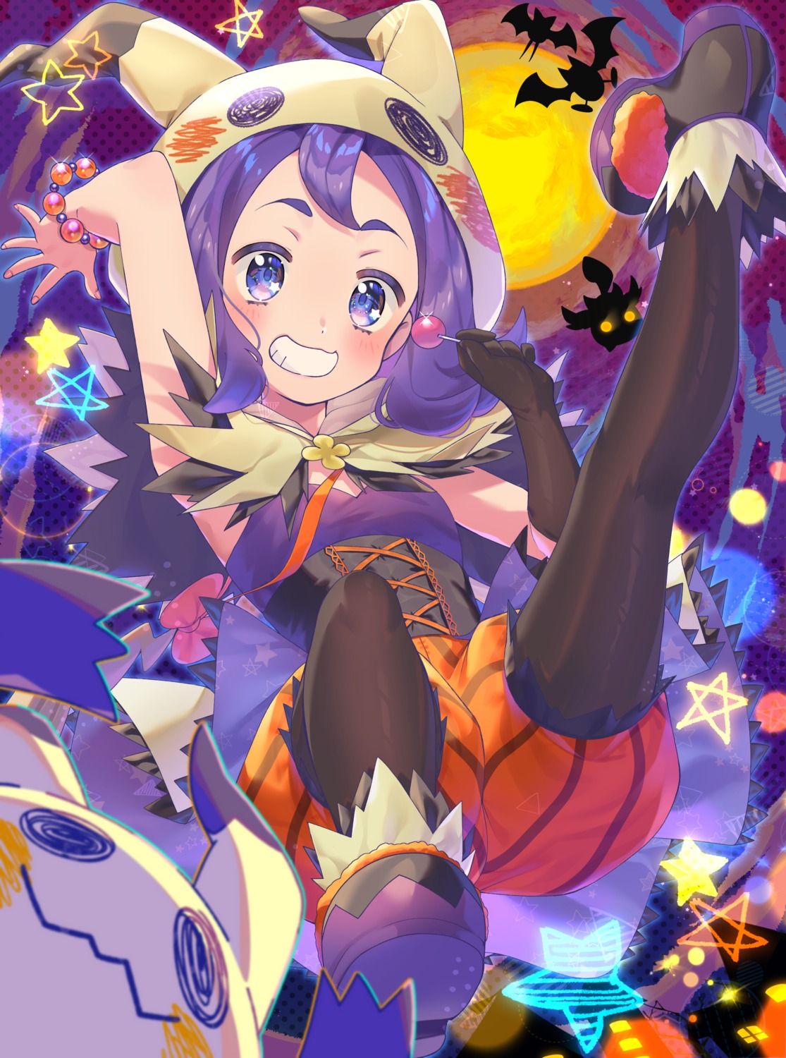 acerola_(pokemon) bloomers cosplay dress fishnets golbat halloween mimikyu pokemon pokemon_sm pokemon_usum pumpkaboo thighhighs yupiteru zubat