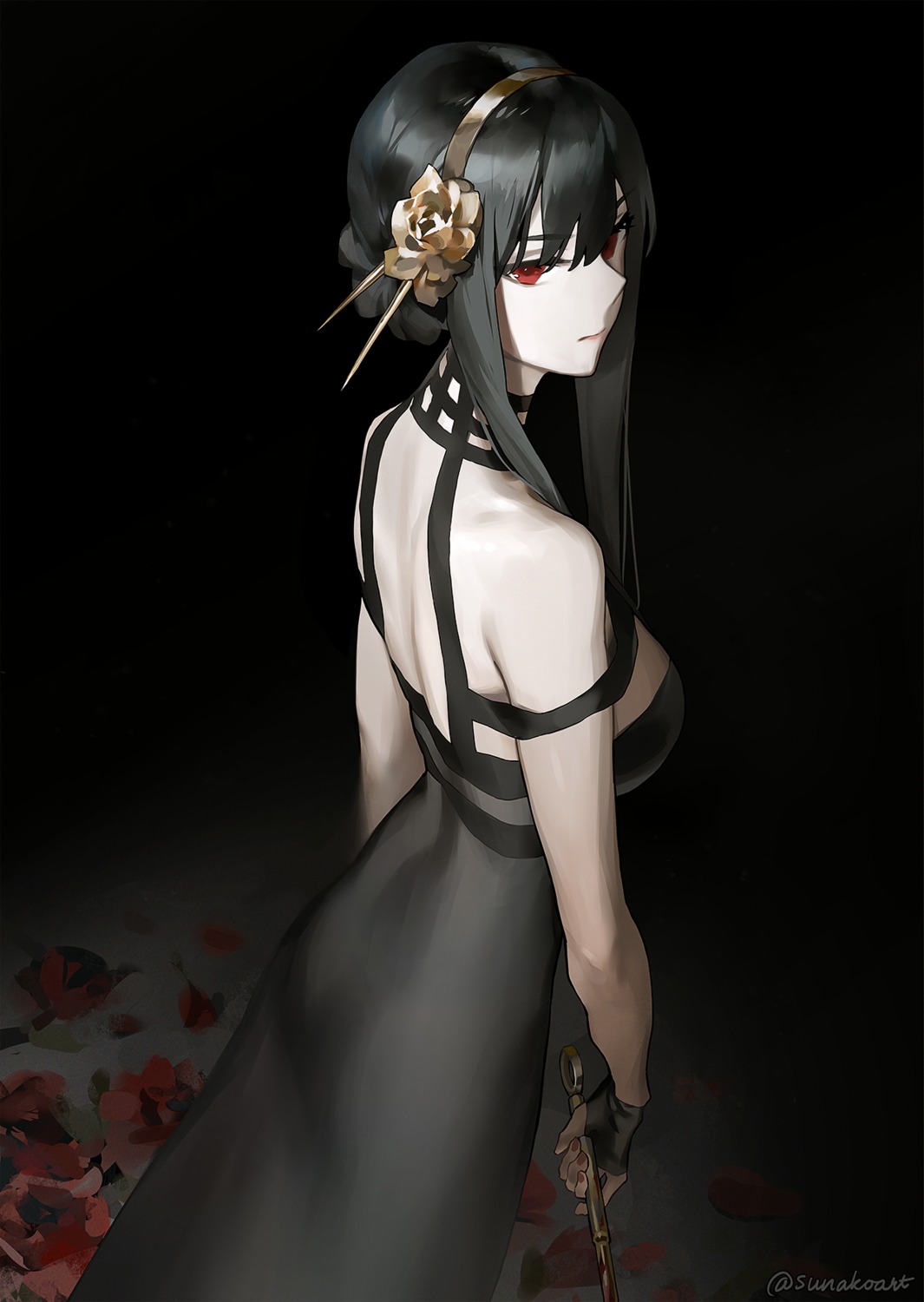 ass dress no_bra spy_x_family sunako_(veera) weapon yor_briar