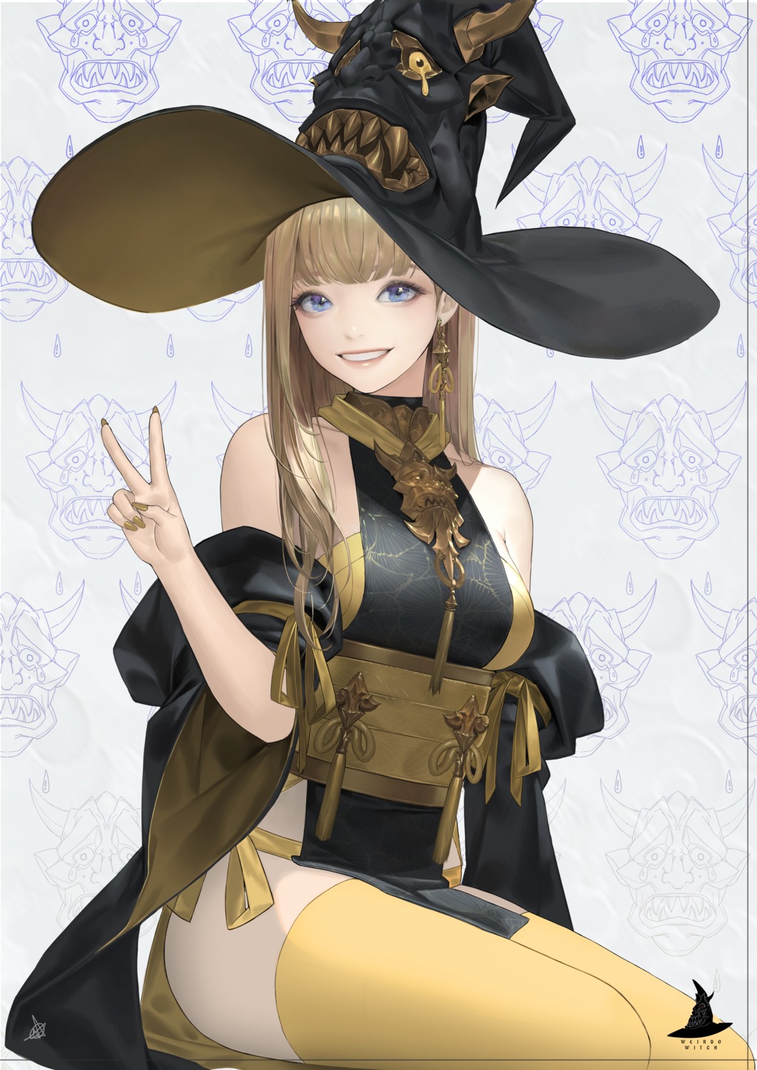 daeho_cha japanese_clothes thighhighs witch