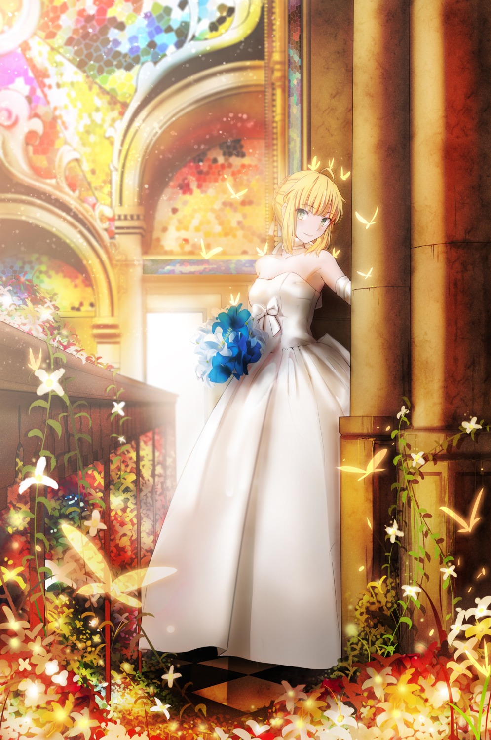 dress fate/stay_night magicians saber wedding_dress