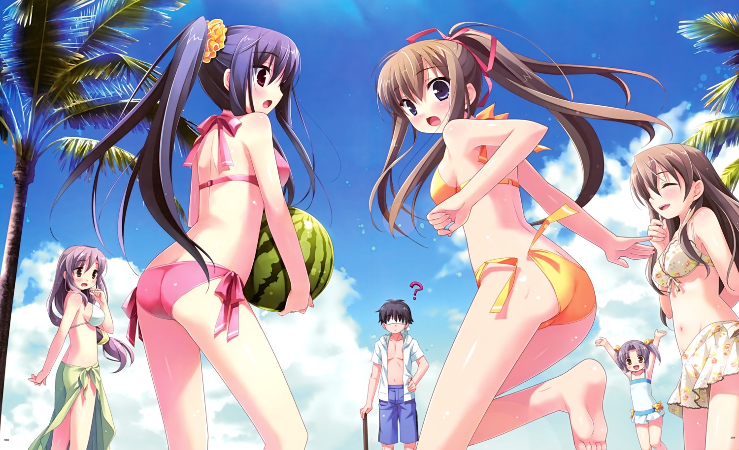 ass bikini cube fixed itou_hinako kanekiyo_miwa miyazawa_midori natsu_no_ame segawa_rikako shinooka_misa shinooka_nene swimsuits wardrobe_malfunction