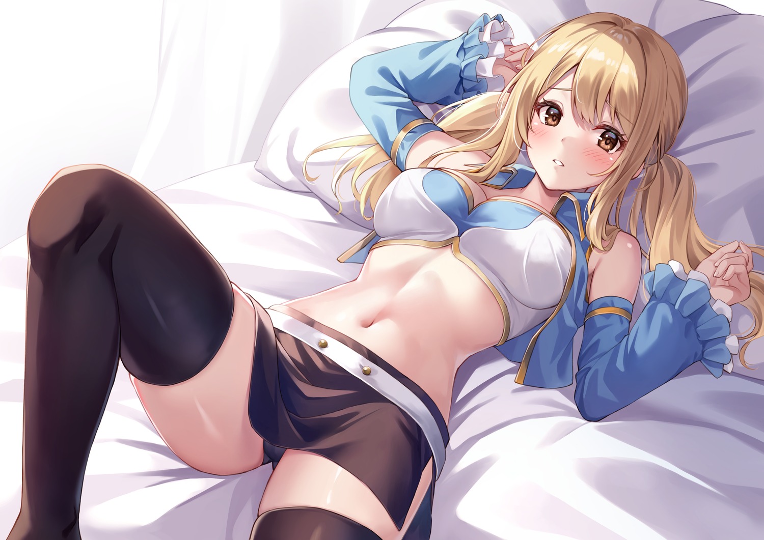 fairy_tail lucy_heartfilia pantsu sebu_illust skirt_lift thighhighs