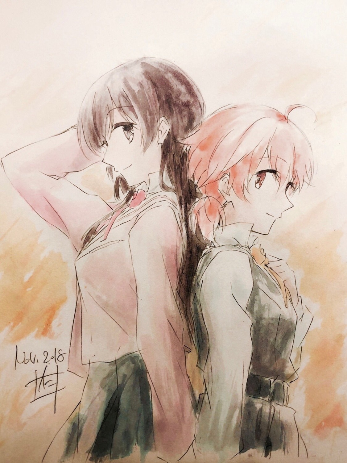 koito_yuu nanami_touko nii_manabu seifuku sketch yagate_kimi_ni_naru