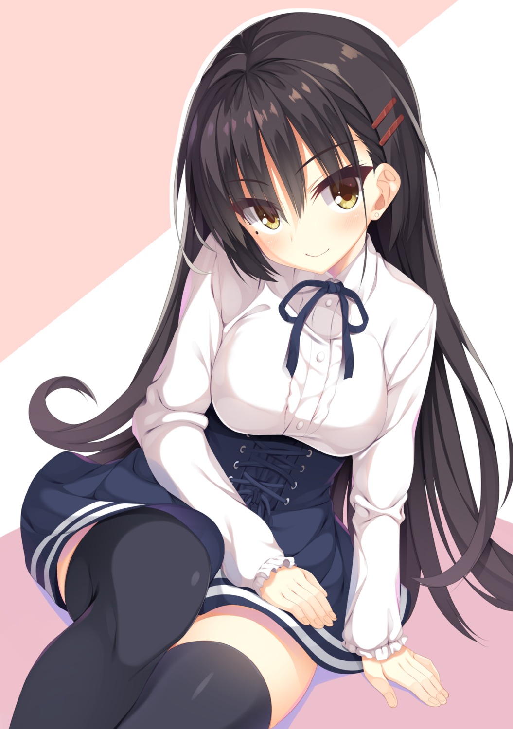 aria. cafe_stella_to_shinigami_no_chou shiki_natsume skirt_lift thighhighs