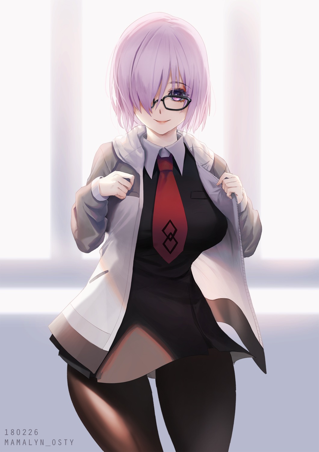 fate/grand_order mash_kyrielight megane mmlyno pantyhose undressing