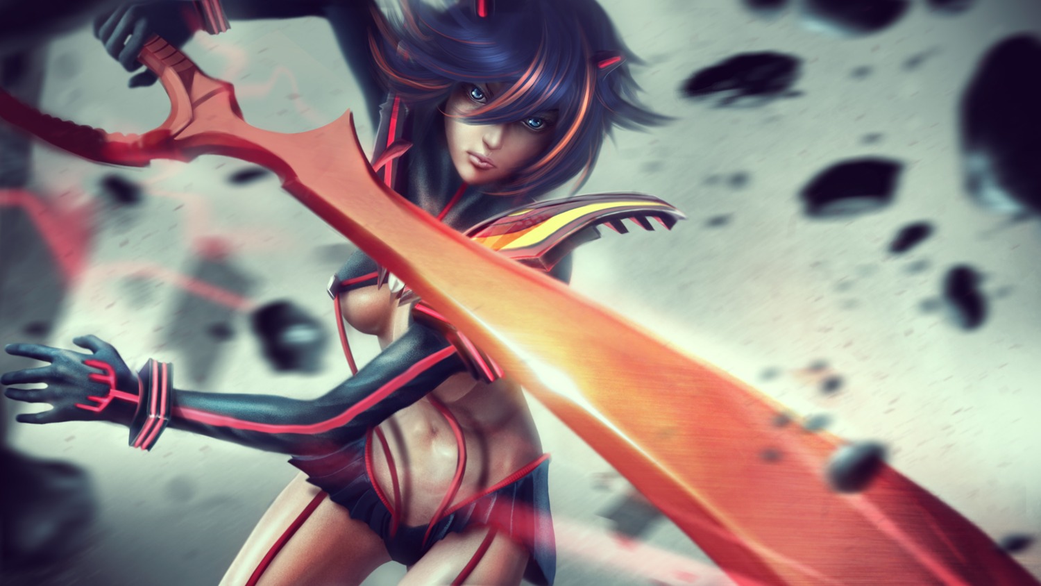 eddy_shinjuku kill_la_kill matoi_ryuuko no_bra sword wallpaper