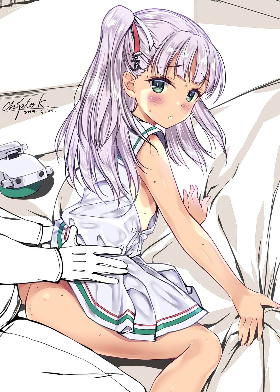 ass kantai_collection kobayashi_chisato maestrale_(kancolle) no_bra nopan penis seifuku sex skirt_lift tan_lines wet