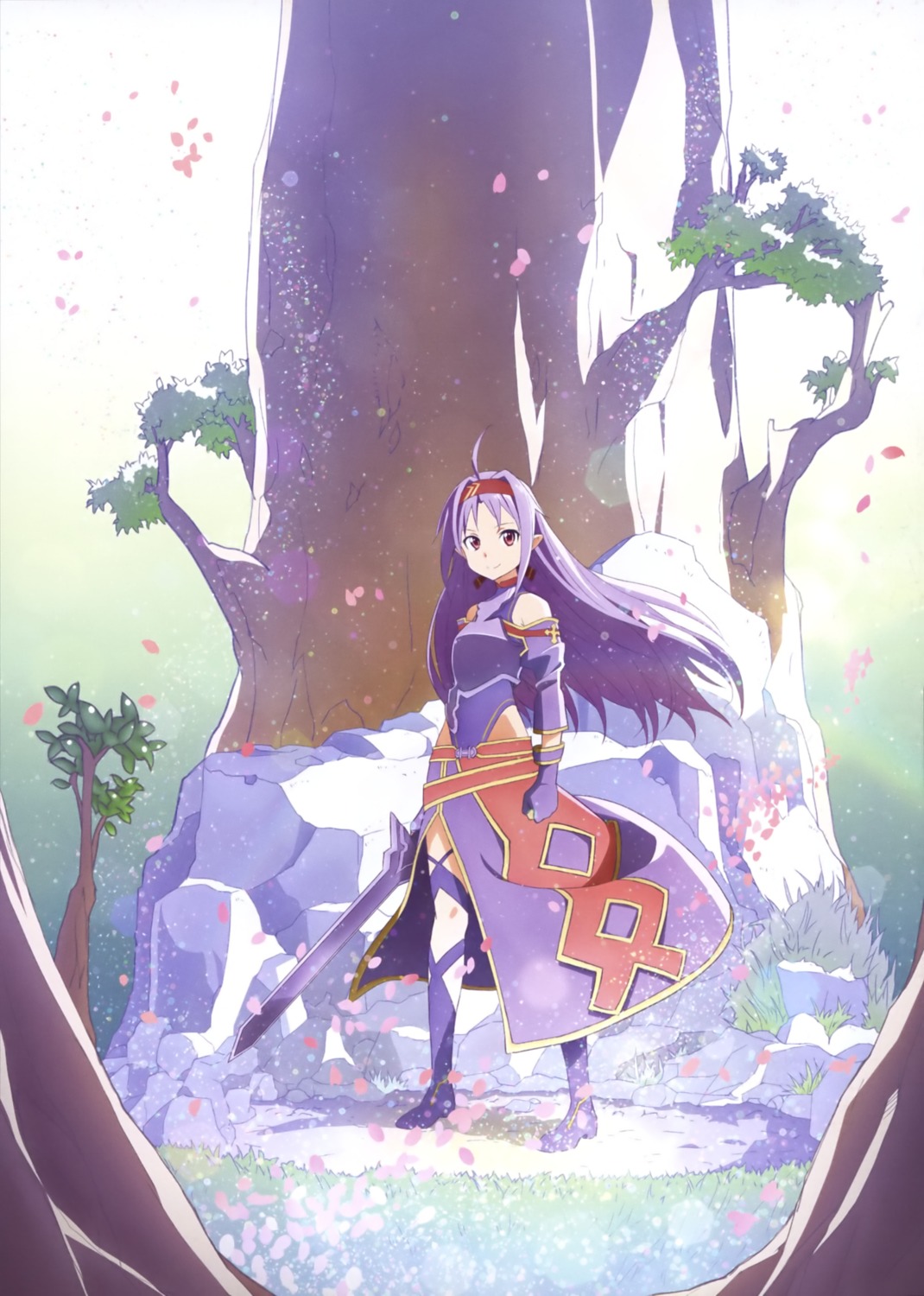 adachi_shingo alfheim_online armor konno_yuuki leotard pointy_ears sword sword_art_online