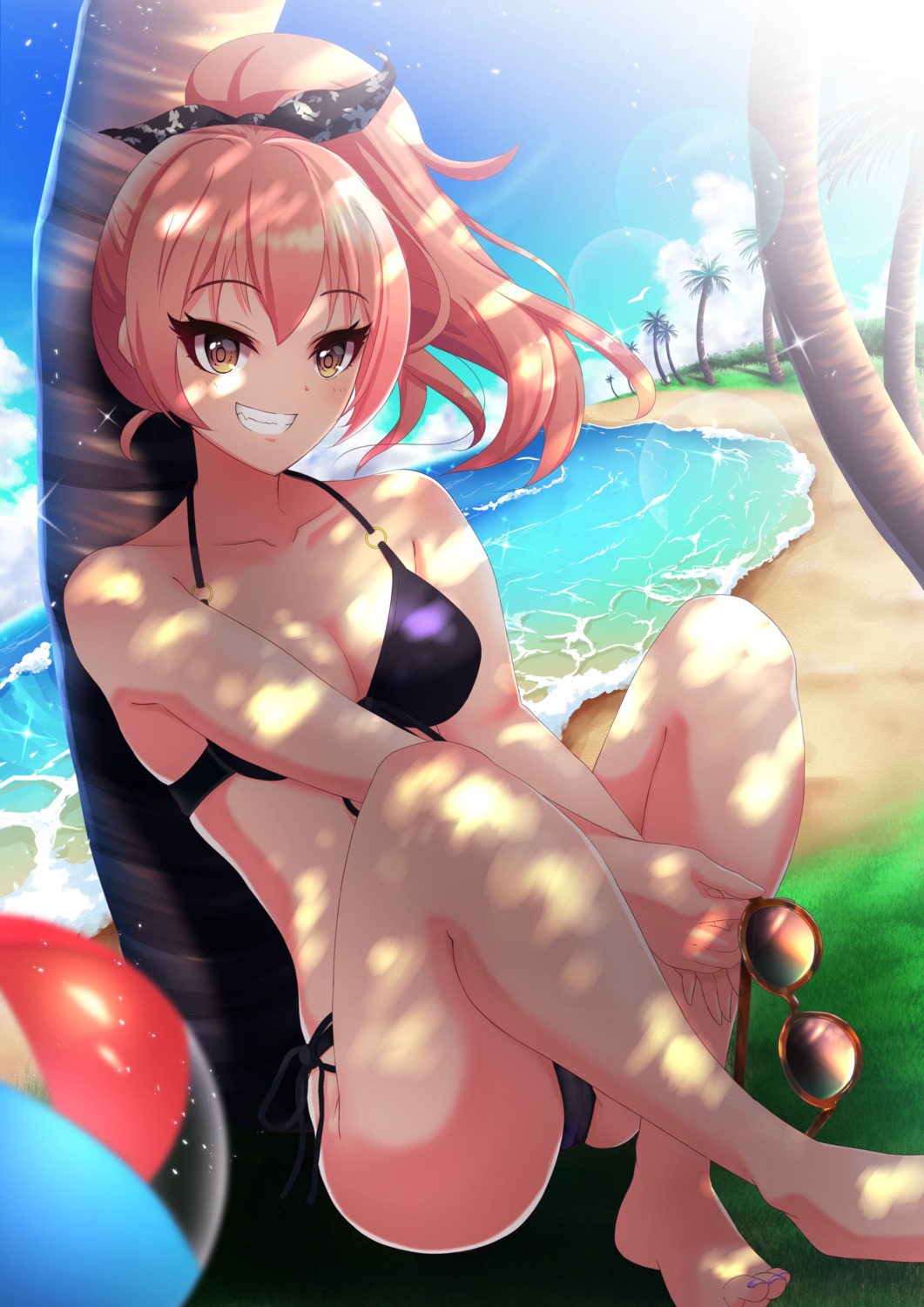 bikini cleavage jougasaki_mika megane mugino0515 swimsuits the_idolm@ster the_idolm@ster_cinderella_girls