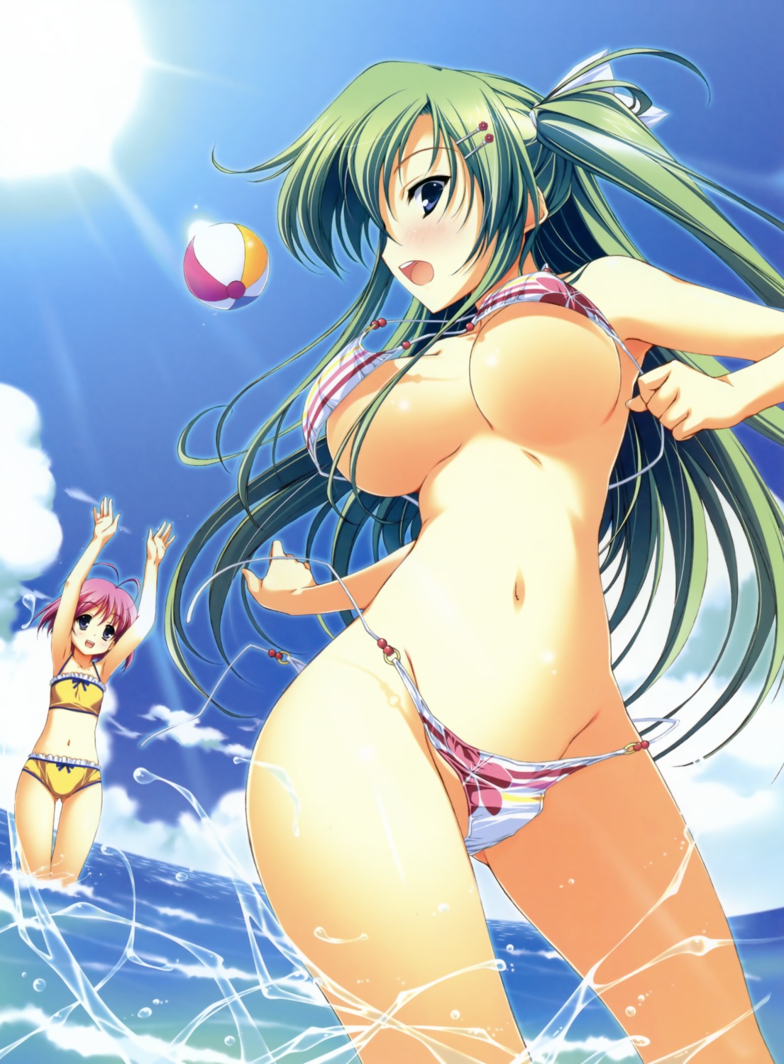 bikini swimsuits underboob wardrobe_malfunction yuuki_hagure